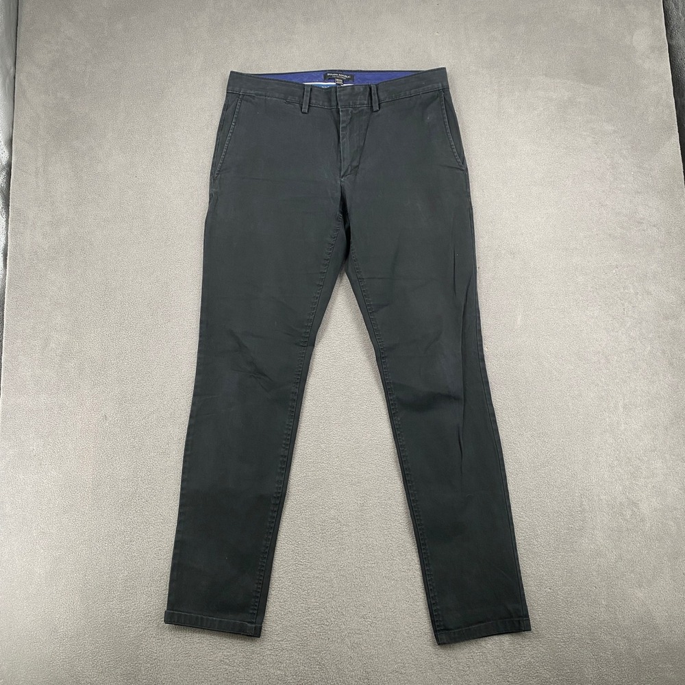 Banana Republic Fulton Chino Mens 30x32 Black Slim Fit Cotton Stretch Pants 8845